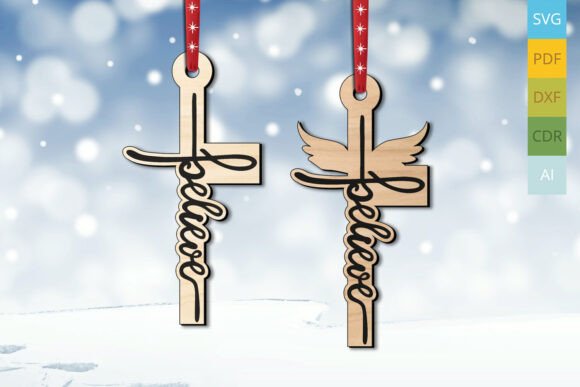 Believe Jesus Christ Cross Christmas SVG Winter Amp