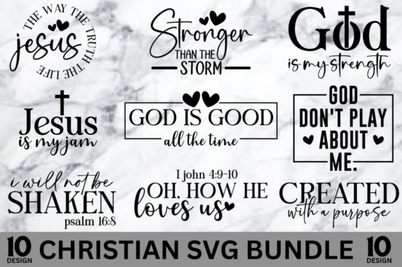 Christian Bundle SVG, Faith SVG, Bible SVG T-Shirt Designs