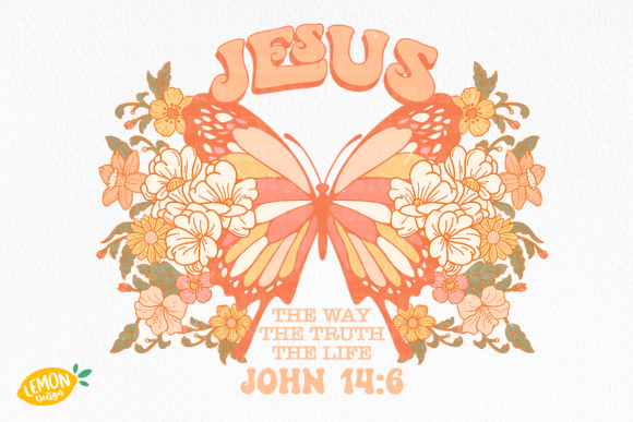 Christian Floral Butterfly Sublimation for Crafts