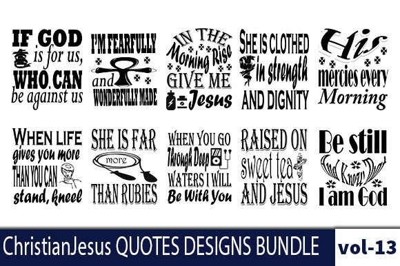 Christian-Jesus 10 Quotes Designs Bundle & Crafts