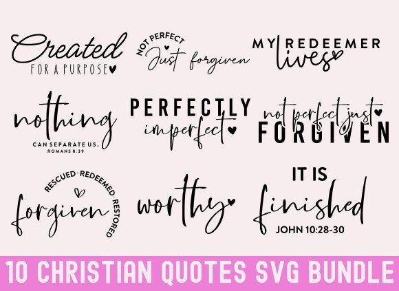 Christian Quotes SVG Bundle for T-Shirt Designs