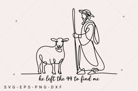 Christian SVG, Lost Sheep Jesus SVG