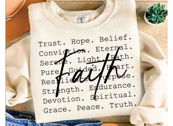 Faith Words Svg, T-Shirt Designs
