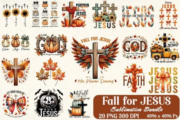 Fall for Jesus Sublimation PNG Bundle