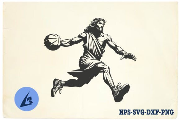 Funny Jesus Basketball SVG Clipart 14
