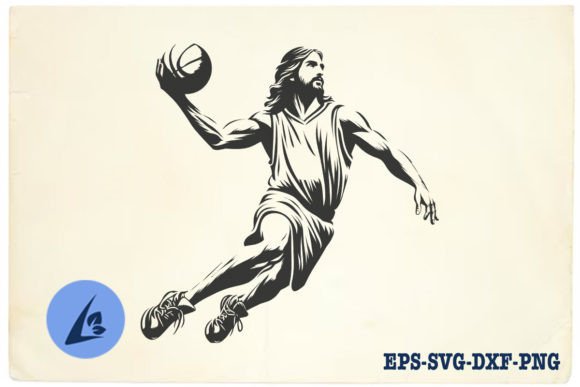Funny Jesus Basketball SVG Clipart 16 Illustrations