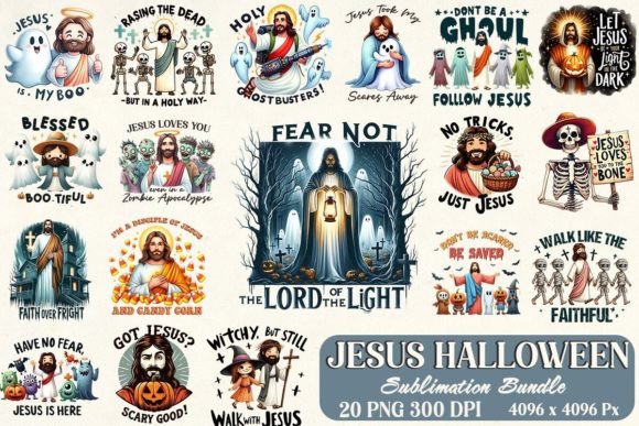 Funny Jesus Halloween Sublimation Bundle