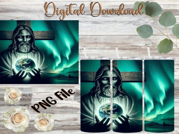 Jesus and Earth Tumbler Print Templates