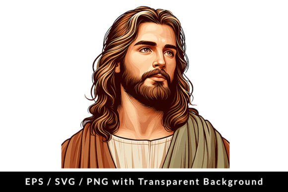 Jesus Christ Clip Art SVG EPS PNG Illustrations