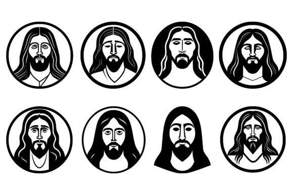 Jesus Christ Logo Vector Icon and Illustrations