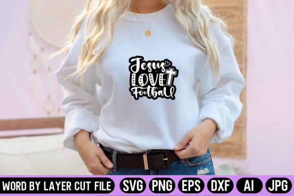 Jesus Love Football Sticker SVG Design for Crafts