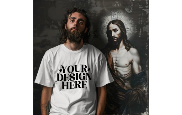 Jesus,man,empty T-shirt Mockup and T-Shirts