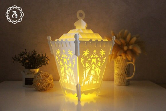 Paper Lamp Nativity of Jesus Template for Christmas